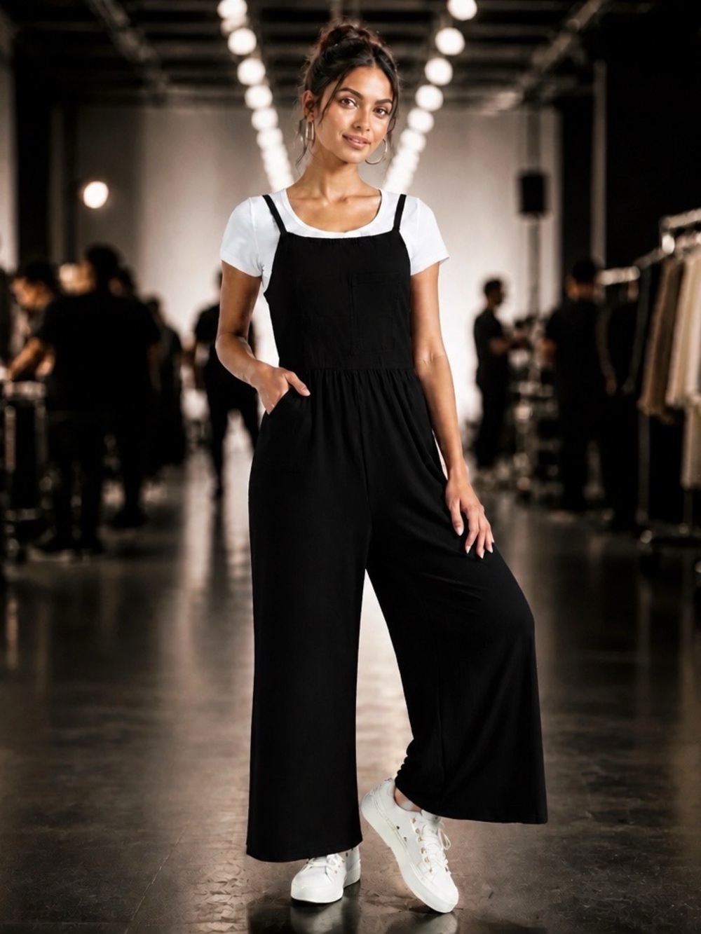 Lularoe Leola Jumpsuit Solid Black XL NWT